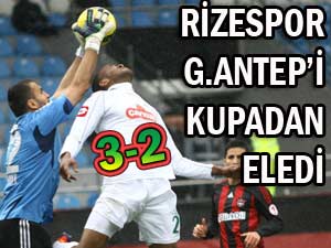 Rizespor Gaziantepsporu 3-2 ile eledi
