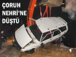 Artvinde bir araç Çoruh Nehrine düştü